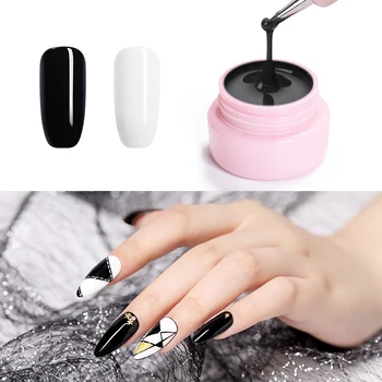 

UR SUGAR 5ml Soak Off UV Gel Base Black White Color Coat Long Lasting Soak Off UV LED Nail Art Gel Decoration Varnish