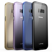 Роскошный чехол Luphie для samsung Galaxy S8/S8 Plus, чехол для телефона 2в1, металлический бампер+ прозрачная задняя крышка из закаленного стекла 9H