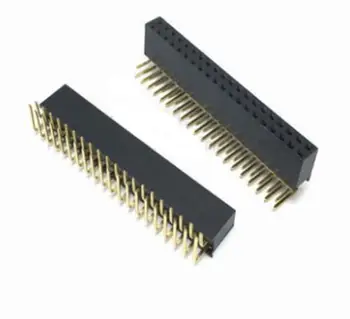 

5PCS Pitch 2.54mm 2x20Pin 40 Pin Female Double Row Right Angle Straight Header Strip Connector Socket