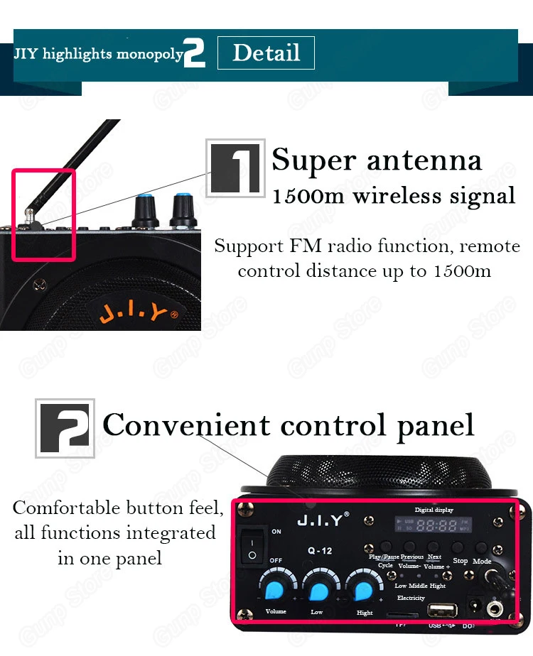 HIFI Профессиональный большой рог микрофон голосовой усилитель портативный внешний голос Мегафон громкоговоритель для экскурсовода шумный сайт