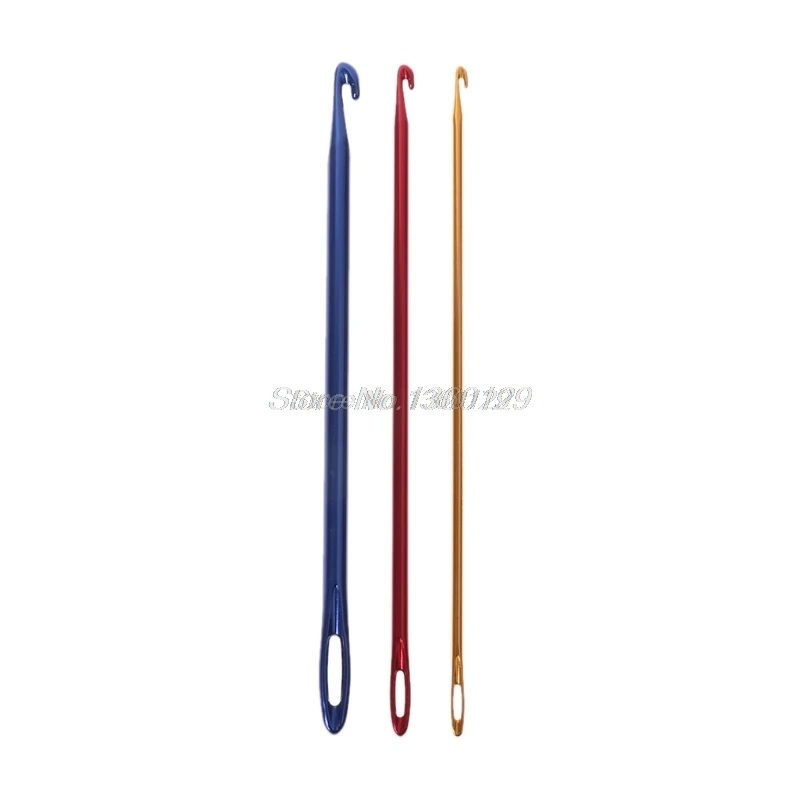 

3Pcs/Set Aluminium Crochet Hook Knitting Needle Hand Knit Tool With Threading Hol Oct15 Wholesale&DropShip