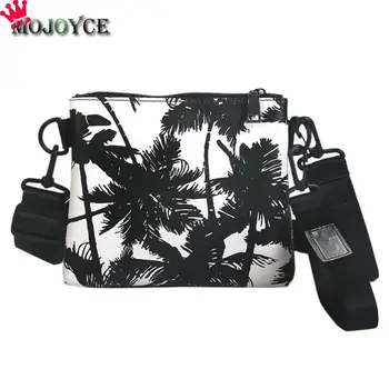 

Fashion Women Messenger Bags Leaves Printed PU Leather Zipper Shoulder Bag Crossbody Bags Casual Wristlets Clutch