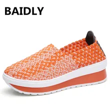 Baledly/Весенняя женская обувь на плоской подошве; Женская тканая обувь; женские кроссовки на платформе; женские лоферы на плоской подошве; женская обувь