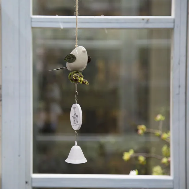 Ceramic Bird Wind Chimes Ornament Nordic Animal Decor Home Wall Hanging