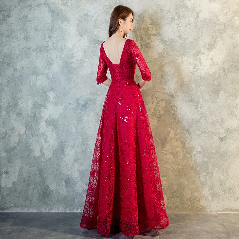 Aswomoye, элегантное Красное длинное вечернее платье, новинка, с ...