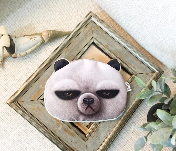 Кошельки для монет бумажник дамы 3D принтом кошки собаки животных большой лицо Изменить Мода Симпатичные маленькие молнии сумка для женщин 17*14 см - Цвет: 1