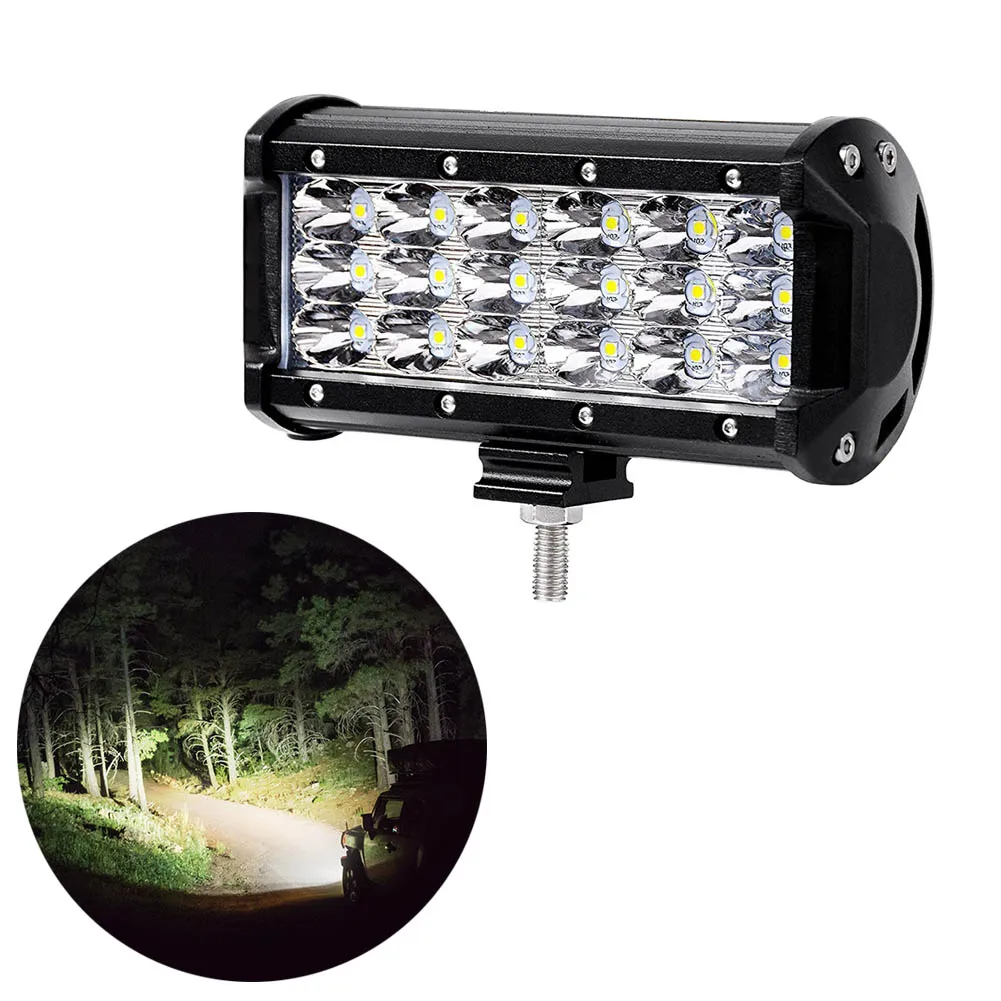 1pc 2pcs LED Car Light font b Lamp b font 7 Inch 54W 3 Rows LED