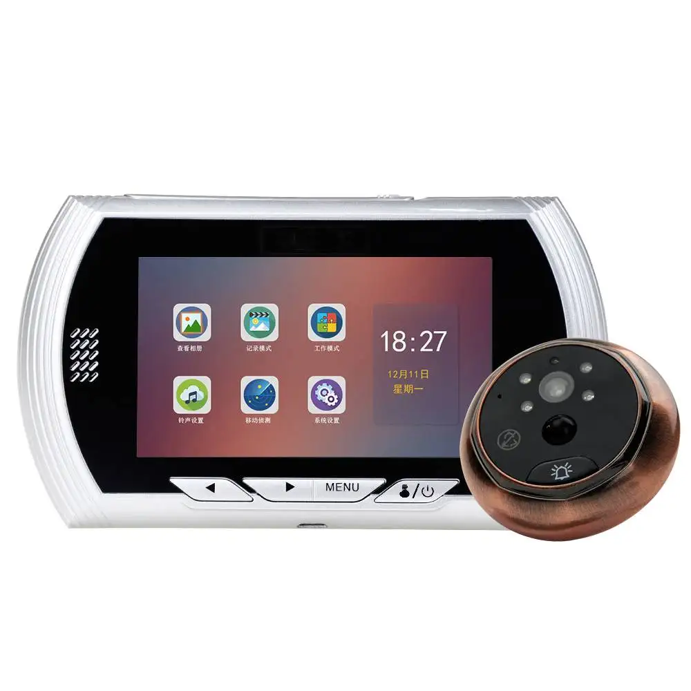

Digital Night Vision Door Eye Smart Doorbell Camera Peephole Electronic Home Viewer HD Color Screen Hotel Safety Video Record