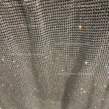 120 см* 45 см серебряные стразы, металлическая ткань, Хрустальная металлическая сетка, блестки, рулоны, kendal jenner, платье, ткань для костюмированной вечеринки, занавески