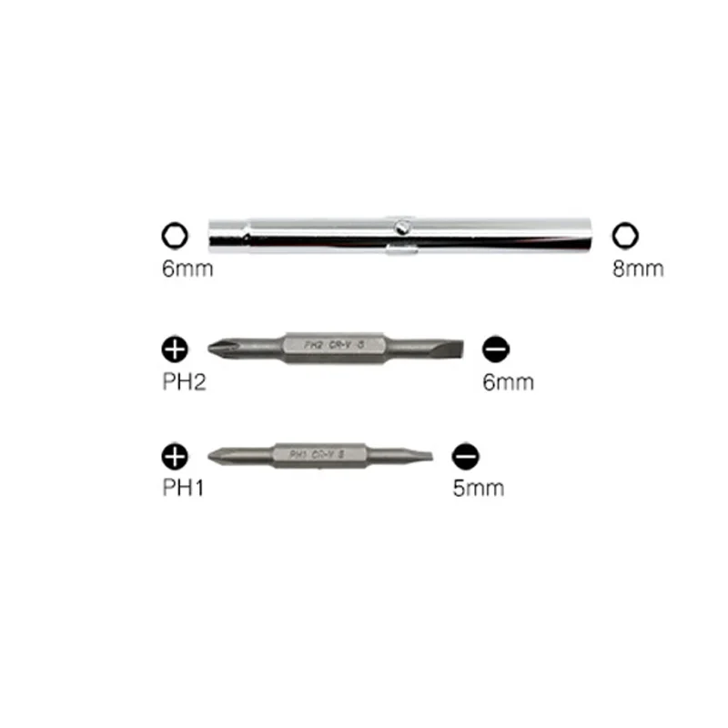 6 в 1 быстрая смена отвертка с прорезями 5 мм 6 мм Phillips PH1 PH2 Гайка Драйвер 6 мм 8 мм Многофункциональный шуруповерт комплект