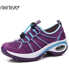 Увеличивающие рост летние воздуха сетки обувь женская повседневная обувь модная прогулочная обувь женская обувь на платформе с полукруглой подошвой дышащие