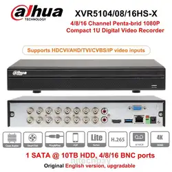 DH XVR5108HS-X XVR5116HS-X 8/16 канала 1080 P компактный 1U цифрового видео Регистраторы поддержка CVI TVI IP видео для видеонаблюдения Системы