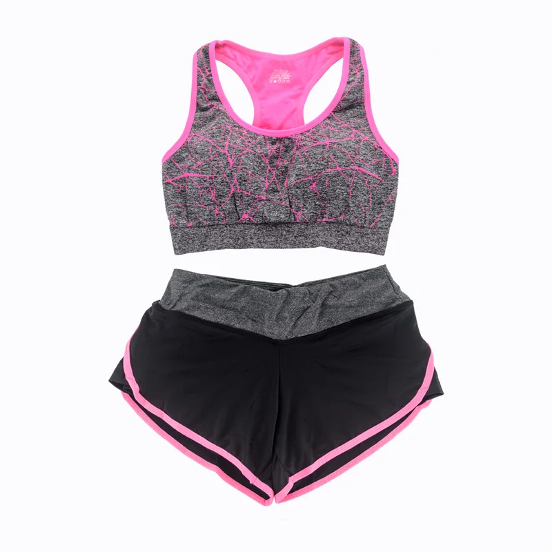 MAIJION Женский Йога набор для фитнеса бега спортивный костюм, йога мягкий спортивный бюстгальтер+ укороченные брюки спортивные шорты одежда для тренировок