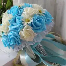 Buque De Noiva Романтические цветы в руках Роза с жемчугом птичий букет свадебные букеты для подружек невесты для девочек в цветочек