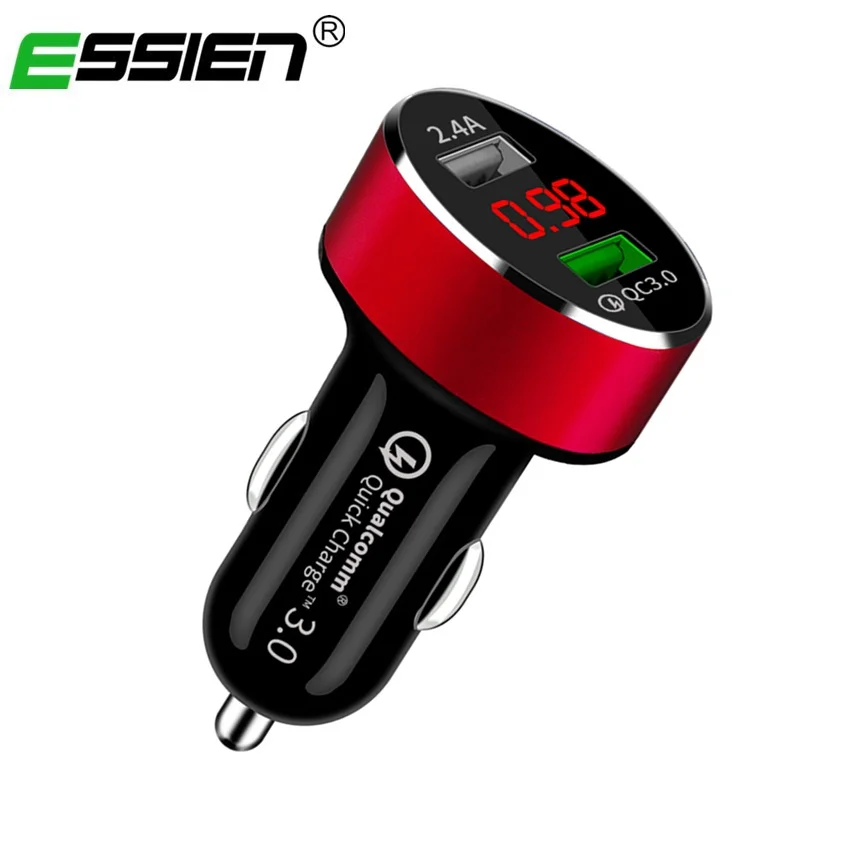 

Quick Charger 3.0 5V/3A Dual USB Car Charger for phone Digital Display Fast Mobile Phone Charger for Iphone Xiaomi Samsung