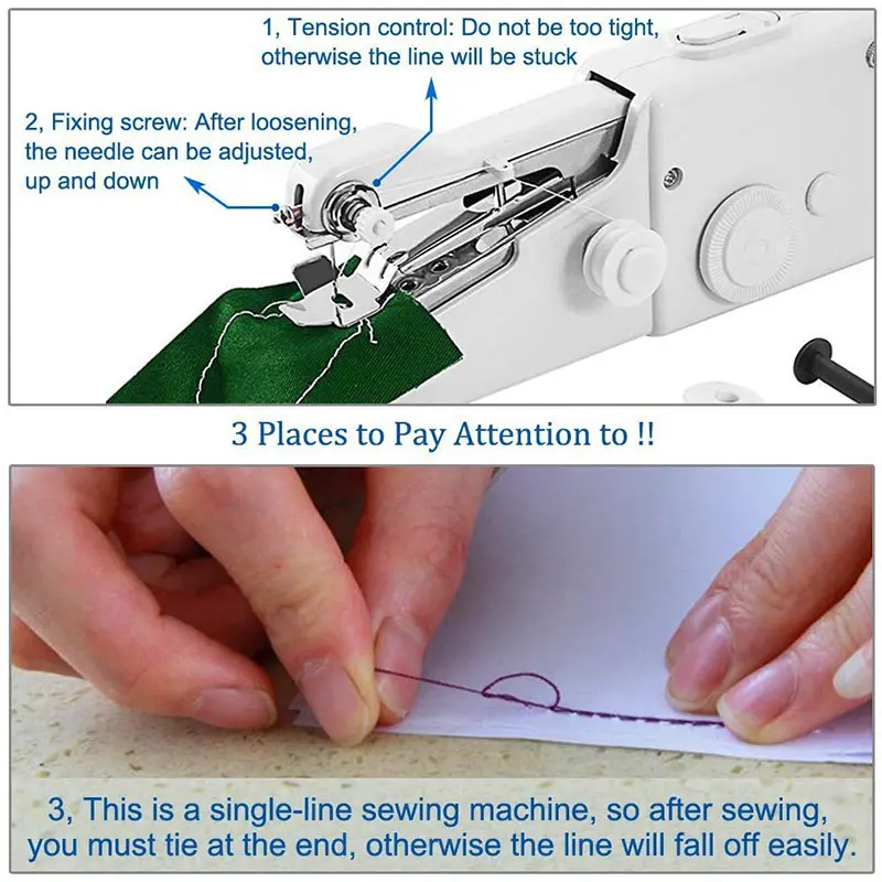 Mini Sewing Machine Fast Sewing Stitch Portable Needlework Cordless Clothes Handheld Household Electric Sewing Machine Diy Tool (9)