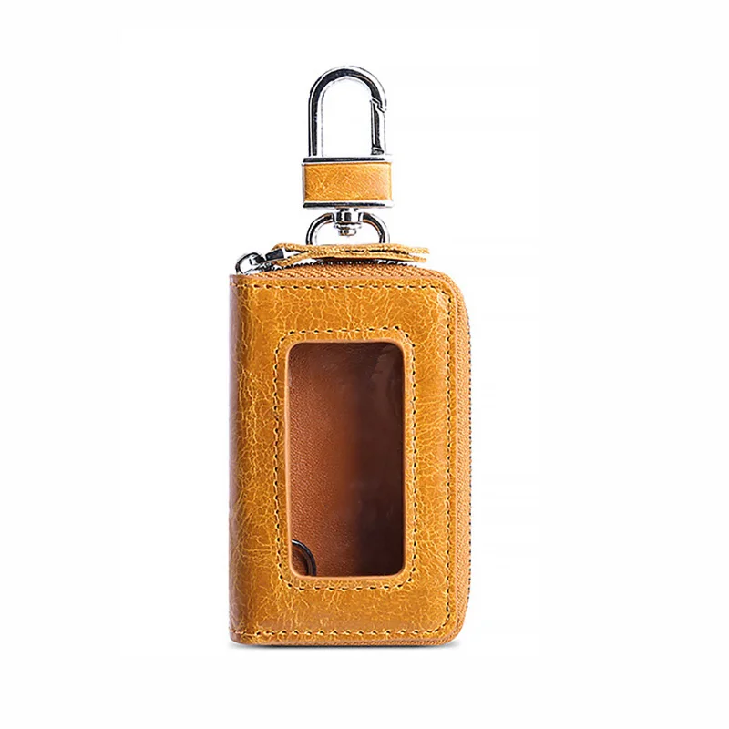 

8*2*2cm Genuine Leather Car Key Wallet Unisex Fashion Mini Key Case Motor vehicle Key Bag Zipper Key Purse