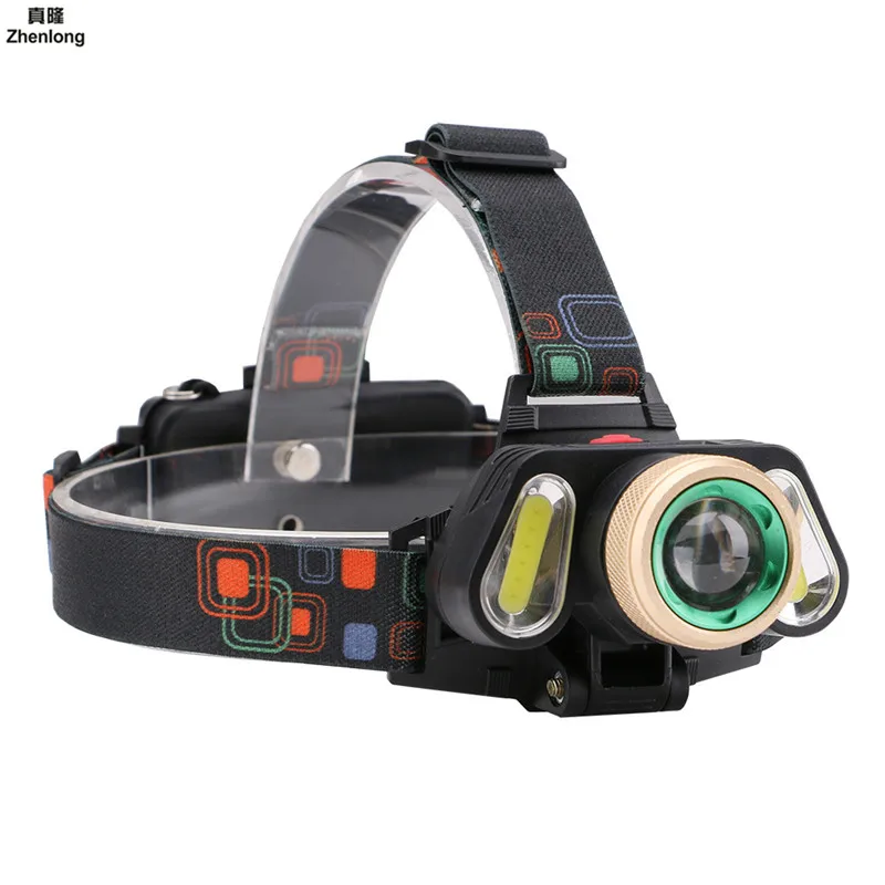 

LED Headlamp Zoomable 3Leds T6 Head Flashlight Torch Sensor Rechargeable Head Light Forehead Lamp Head Fishing Headlight 18650