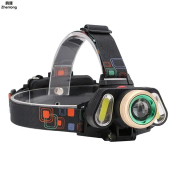 

LED Headlamp Zoomable 3Leds T6 Head Flashlight Torch Sensor Rechargeable Head Light Forehead Lamp Head Fishing Headlight 18650