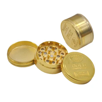 

[Hornet] 3 Parts Dia.50mm Golden Zinc Alloy Metal Herb Grinder spice/tobacco/herb Grinder Tobacco Spice Crusher