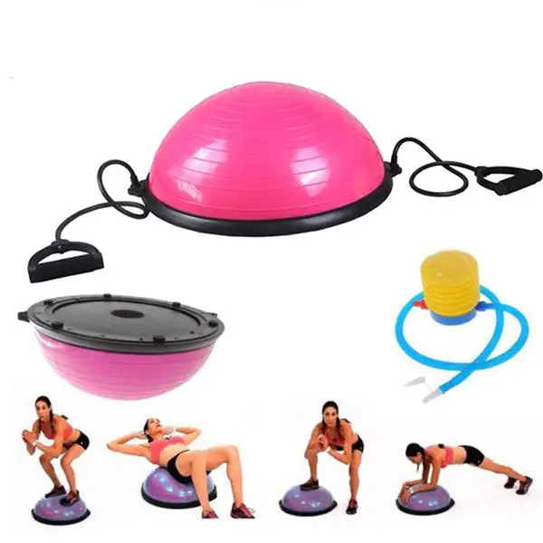 

USA Stock Yoga ball Balance Hemisphere Fitness for Gym Office Home Pink Support USPS