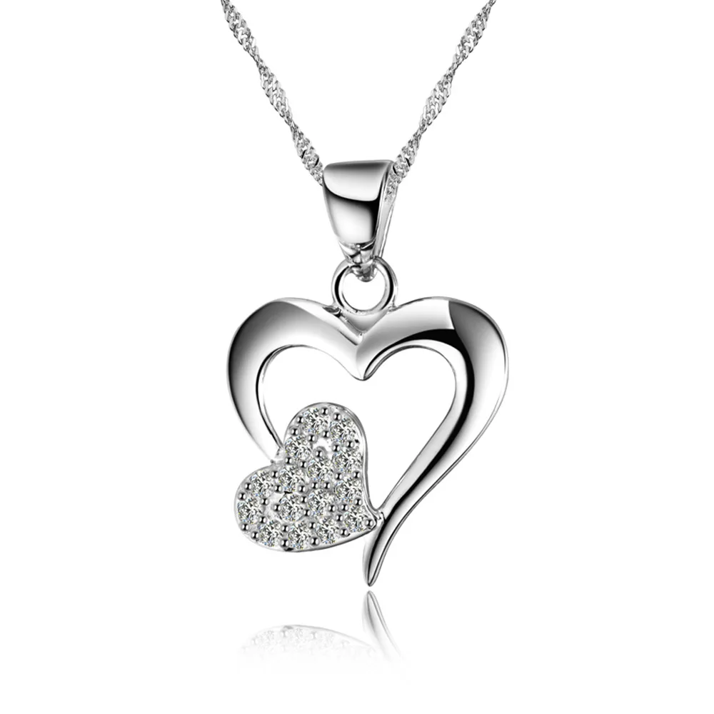 Fashion heart shaped Sterling Silver Pendant 925 silver ornaments ...