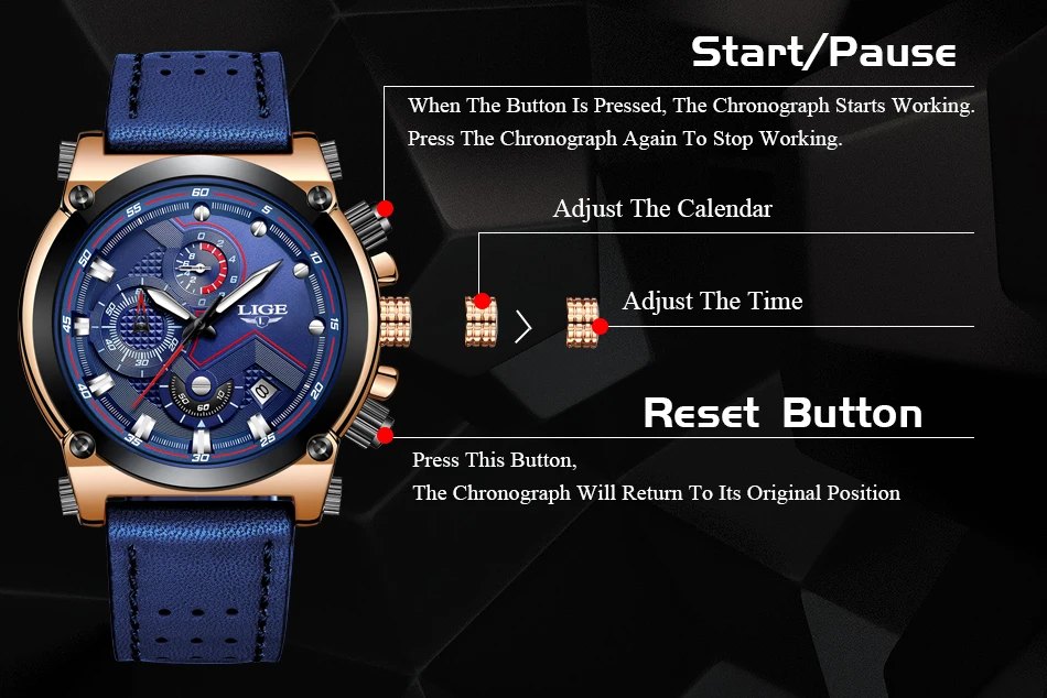 LIGE мужские s часы лучший бренд Роскошные часы для мужчин Военные Спортивные часы модные водонепроницаемые кварцевые часы Relogio Masculino+ коробка
