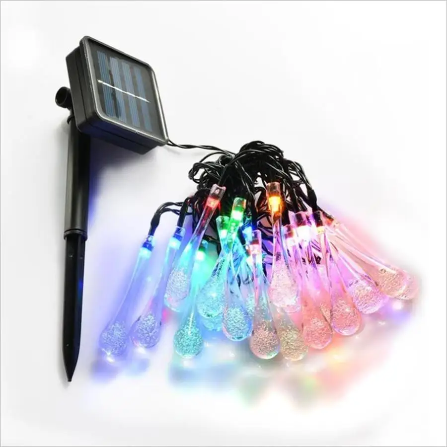 Solar String LED Light Colorful Raindrop Solar lawn Lamp Waterproof for