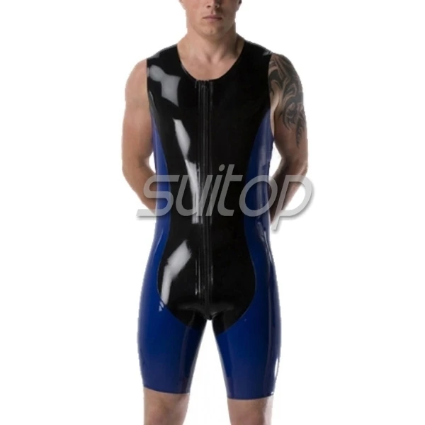 

Suitop nature rubber latex tracking suit latex jumpsuit for men