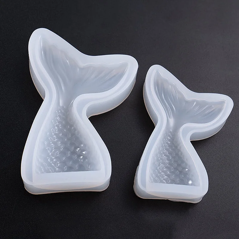 2Size/set Mermaid Tail Fondant Cake Moulds Silicone Mold Cake Baking Tools Handmade Soap Mold Fish Fork Tail Sugar Craft Molds