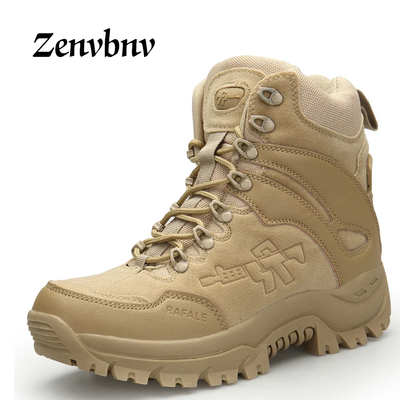 

ZENVBNV Winter Autumn Men Snow Military Boots Quality Special Force Tactical Desert Combat Ankle Boats Army Work Leather Shoes