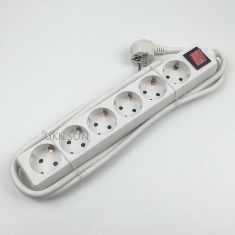 White Color DE Socket Power Strips pic 1