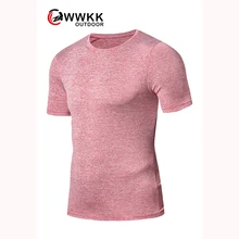 Мужская быстросохнущая футболка Летняя Новая повседневная с круглым вырезом для велоспорта на открытом воздухе простая Удобная бегущая высокая эластичность бадминтон