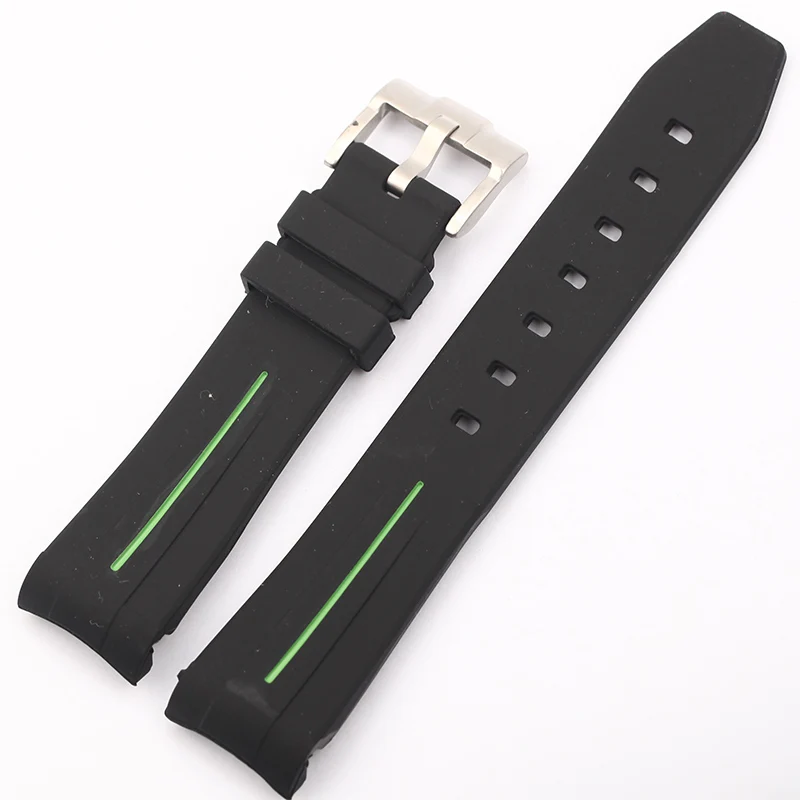 Plus Strap Rubber Waterproof Man Watchband Individuality Colorful Strap For 20MM Submariner Watch Stainless Steel Pin Watchstrap
