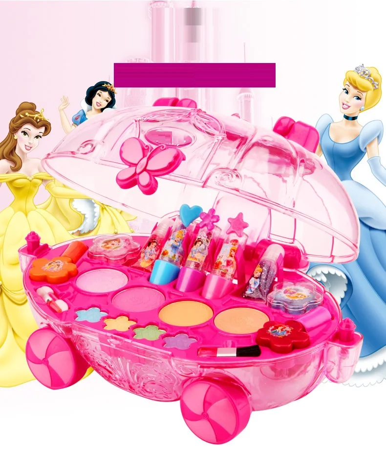 Великолепная Косметика принцесса макияж коробка набор нетоксичных девочек губная помада игровой дом игрушки Красота и мода день рождения подарок игрушка