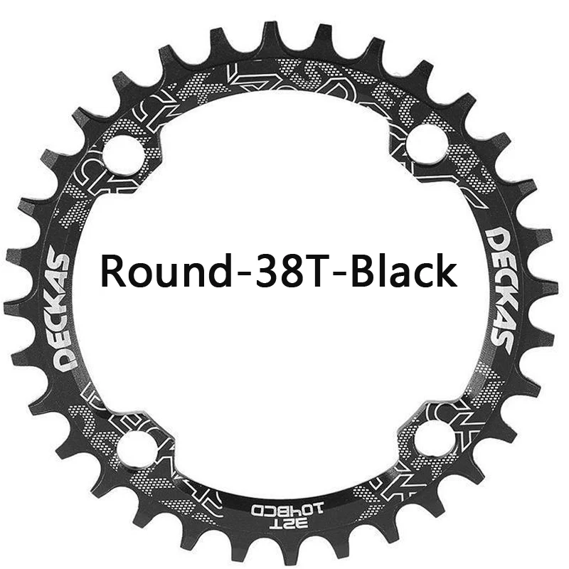 104bcd кольцо цепи велосипеда MTB велосипедная цепь кольцо узкая широкая цепь из колец цепь круглый кольцо в виде цепочки 32/34/36/38T узкая широкая цепь из колец цепь на один звездочка цепной передачи - Цвет: Round-38T-Black