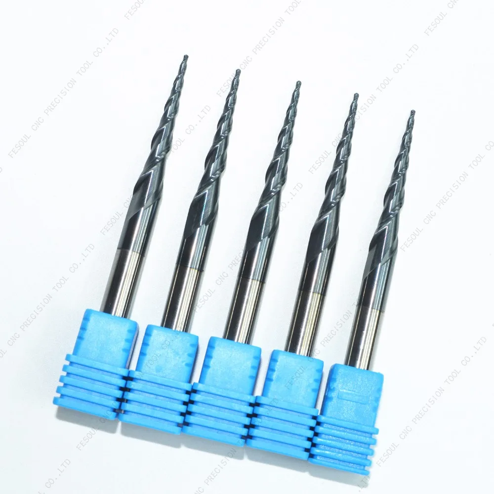 5PCS-Free перевозка груза, 6 мм* R0.5* 30,5* 75L, твердый карбид cnc со скошенным шариковым наконечником гравировальная фреза для контурной обработки, радиальные сферические конус деревообрабатывающий фрезерный станок