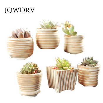 

JQWORV Modern fleshy flower pot plant purple sandstone green plants simple ceramic vase personality creative potted