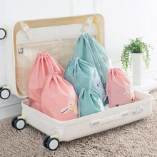 3pcs/Lot Waterproof Cosmetics Storage Bag Organizer Dust-proof Rope Travel Wash Drawstring Bags Cartoon Makeup Bag Necessaire