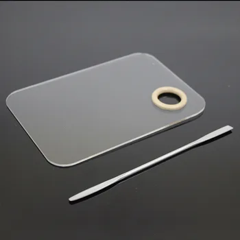 

Clear Acrylic Gel Foundation Pigment Eye shadow Mixing Makeup Nail Art Palette Stainless Steel Rod Spatula Manicure Tools