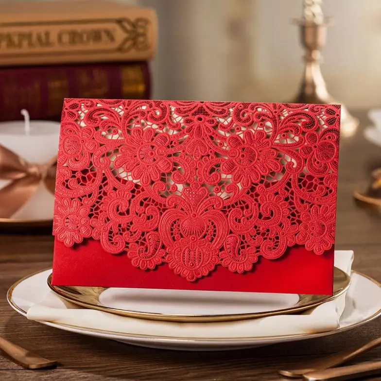 30 pcs lot elegant laser cut wedding invitation cards with envelope