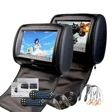 Two Car Headrests DVD Player 9inch Twin Screen for USB SD Multimedia Video with IR FM Transmitter Double Pair Car Pillow Monitor