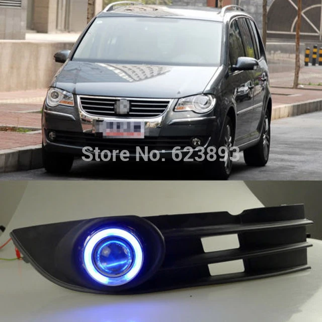 2x LED Габаритные огни drl проектор объектива Противотуманные фары + Ангельские