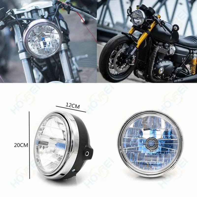 

Universal Motorcycle 35W Halogen front Crystal Headlight for Kawasaki Honda Hornet 600 CB400 VT25 CB750 BMW ZX400 Head lamp