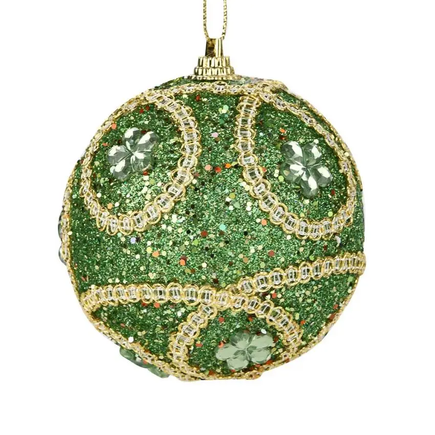 1 шт. 8 см Стразы, блестящие Рождественские шары, орнамент, подвесные шары, украшение для рождественской вечеринки, украшения для рождественской елки, подарок - Цвет: C