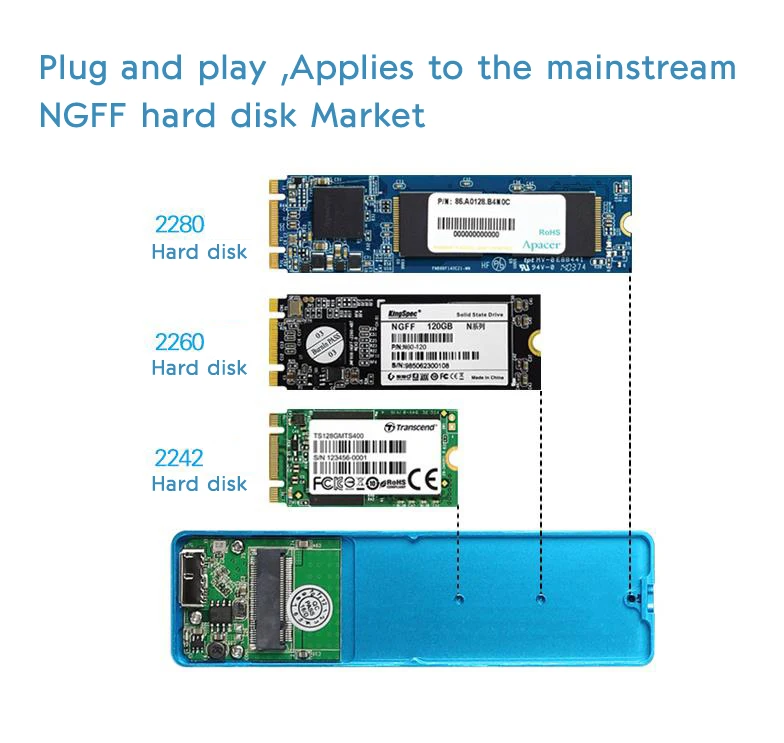 Acasis FA-2423 SSD корпус жесткий диск коробка для M2 NGFF M.2 SSD чехол для внешнего SSD USB3.0 USB 3.0 чехол 2242/2260/2280