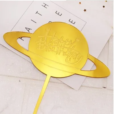 33 Designs Happy Birthday Cake Topper Acrylic Cake Toppers Star Cupcake Toppers Baby Shower Party Supplies Cake Decorating - Цвет: GOLD7