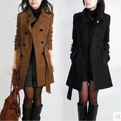 

Autumn and Winter coat New Overcoat Large Size Fat mm Korean Edition Slim Long Overcoat Women's Clothing plus size M--4XL