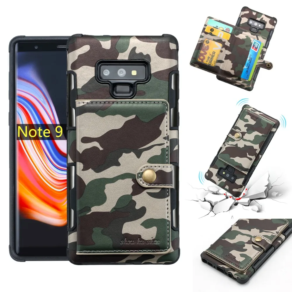Мягкий чехол для Galaxy Note 9 с камуфляжным узором из искусственной кожи магнитной