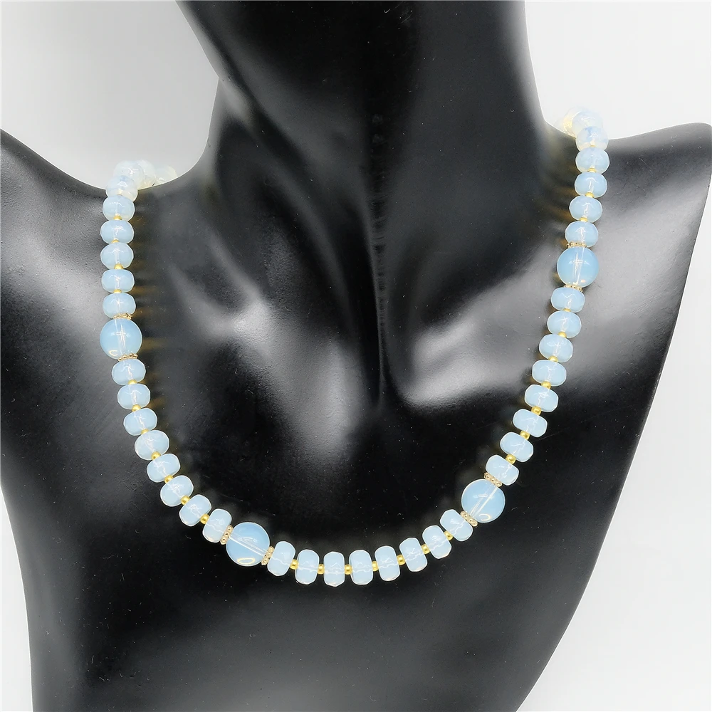 Buy Vintage Classic Natural Stone Jewelry Noble Moonstones Beaded Chain Choker